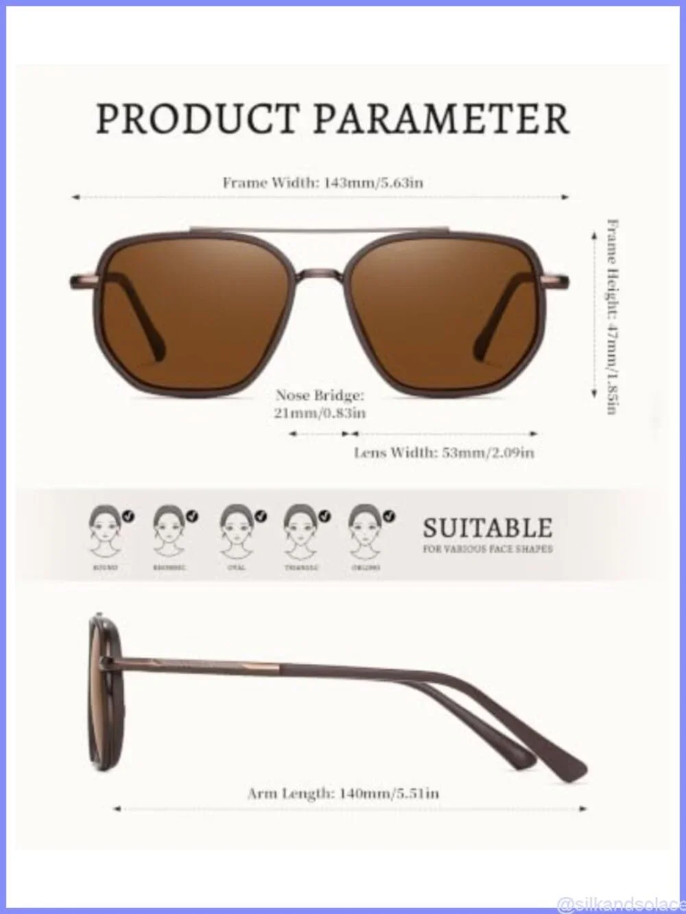 Polarized Metal Aviator Sunglasses Retro UV400 Protection Sun Glasses